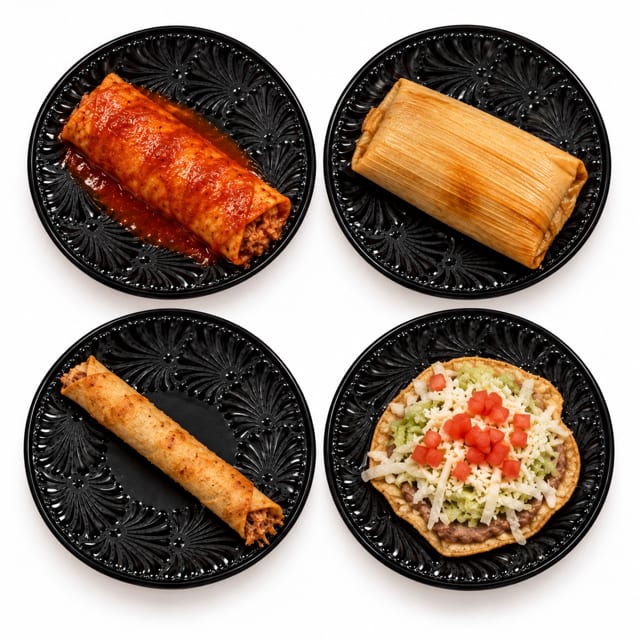 Enchilada, Tamal, Flauta or Tostada.