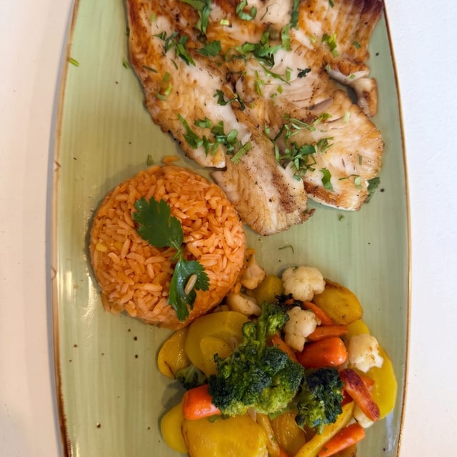 Grilled Fish and Veggies.